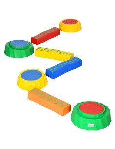 Outsunny 8pcs Kids Balance Beam, Stackable Stepping Stones, Multicoloured 347-003V00MX
