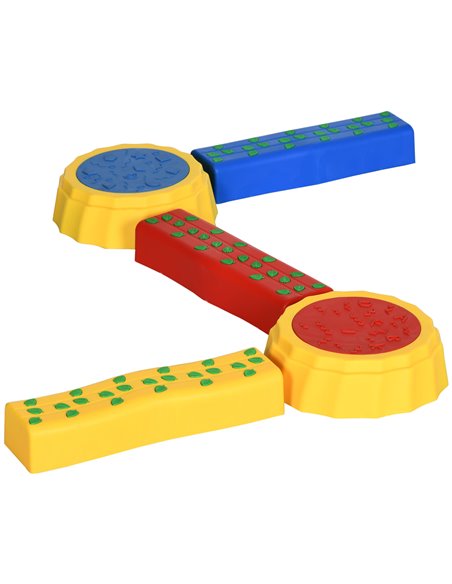 Outsunny Balance Beam for Kids, Coordination Training Stepping Stones, Red-Yellow-Blue 347-002V00MX - pic 57077 | FastDaddyshop