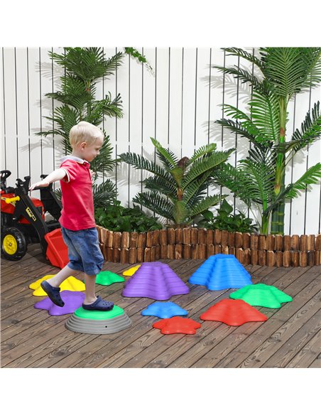 ZONEKIZ Kids Stepping Stones, 11 Pieces Balance River Stones for Obstacle Course, Stackable Non-Slip Starfish Shape, Sensory Pla - pic 57096 | FastDaddyshop
