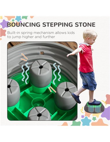 ZONEKIZ Kids Stepping Stones, 11 Pieces Balance River Stones for Obstacle Course, Stackable Non-Slip Starfish Shape, Sensory Pla