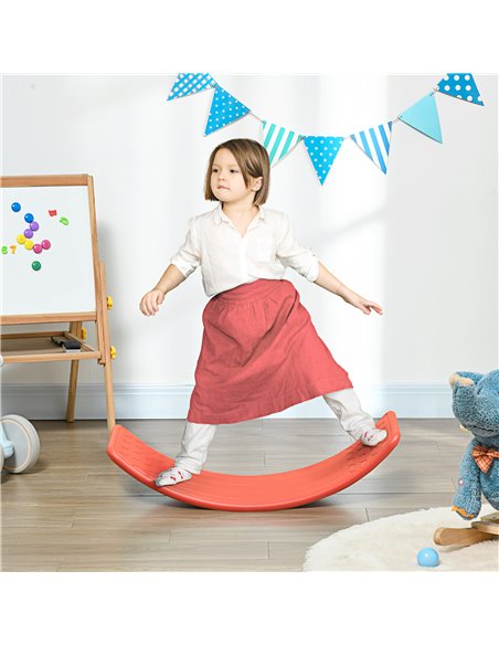 ZONEKIZ Wobble Balance Board for Kids, Montessori Stepping Stone Toy, Durable Nursery Play Equipment, 82 x 27.5 x 19.5cm, Red 33 - pic 57105 | FastDaddyshop