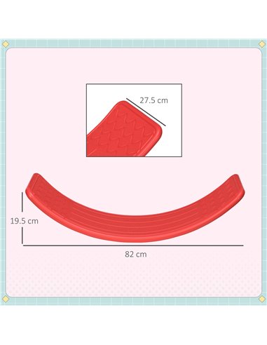ZONEKIZ Wobble Balance Board for Kids, Montessori Stepping Stone Toy, Durable Nursery Play Equipment, 82 x 27.5 x 19.5cm, Red 33