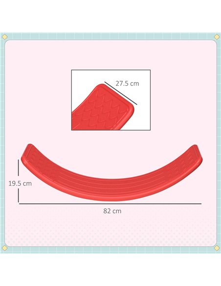 ZONEKIZ Wobble Balance Board for Kids, Montessori Stepping Stone Toy, Durable Nursery Play Equipment, 82 x 27.5 x 19.5cm, Red 33 - pic 57106 | FastDaddyshop