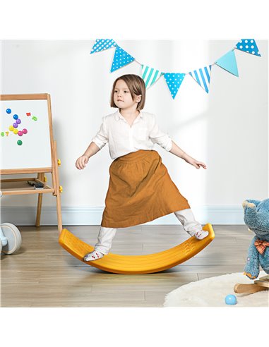 ZONEKIZ Wobble Balance Board for Kids, Montessori Stepping Stone Toy, Nursery Play Equipment, 82 x 27.5 x 19.5cm, Orange 331-036