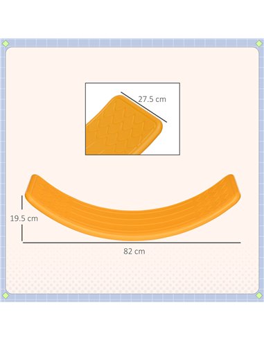 ZONEKIZ Wobble Balance Board for Kids, Montessori Stepping Stone Toy, Nursery Play Equipment, 82 x 27.5 x 19.5cm, Orange 331-036