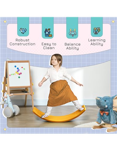 ZONEKIZ Wobble Balance Board for Kids, Montessori Stepping Stone Toy, Nursery Play Equipment, 82 x 27.5 x 19.5cm, Orange 331-036