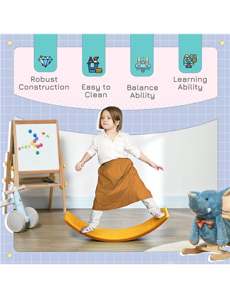 ZONEKIZ Wobble Balance Board for Kids, Montessori Stepping Stone Toy, Nursery Play Equipment, 82 x 27.5 x 19.5cm, Orange 331-036 - pic 57117 | FastDaddyshop