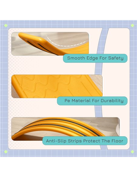 ZONEKIZ Wobble Balance Board for Kids, Montessori Stepping Stone Toy, Nursery Play Equipment, 82 x 27.5 x 19.5cm, Orange 331-036 - pic 57118 | FastDaddyshop