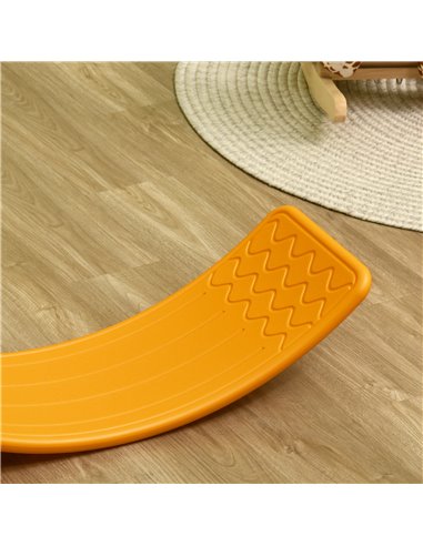 ZONEKIZ Wobble Balance Board for Kids, Montessori Stepping Stone Toy, Nursery Play Equipment, 82 x 27.5 x 19.5cm, Orange 331-036