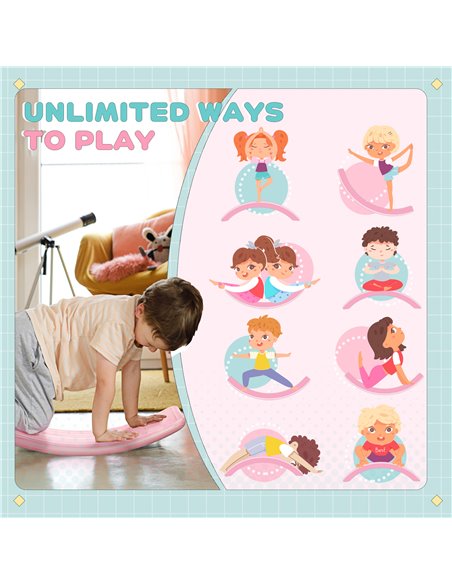 ZONEKIZ Pink Balance Board, Wobble Exercise Board for Children Ages 3-6, Coordination and Balance Improvement 331-036V00PK - pic 57125 | FastDaddyshop