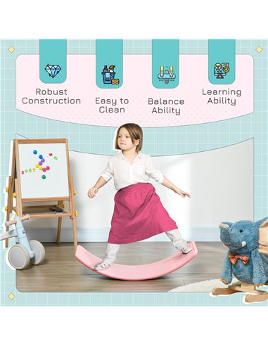 ZONEKIZ Pink Balance Board, Wobble Exercise Board for Children Ages 3-6, Coordination and Balance Improvement 331-036V00PK