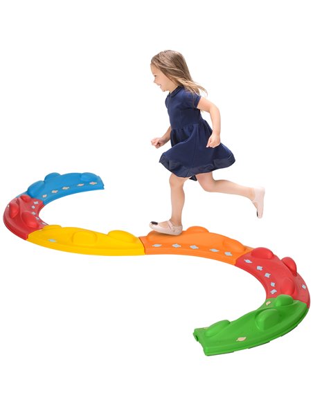 ZONEKIZ Kids Balance Beam, 6 Pieces Stepping Stones Obstacle Course, Multicoloured 347-011V00MX - pic 57131 | FastDaddyshop