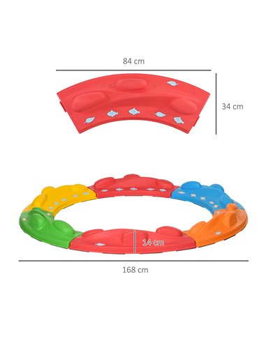 ZONEKIZ Kids Balance Beam, Kids 6 Pieces Stepping Stones Obstacle Course, for Ages 3-8 Years - Multicoloured 347-011V00MX