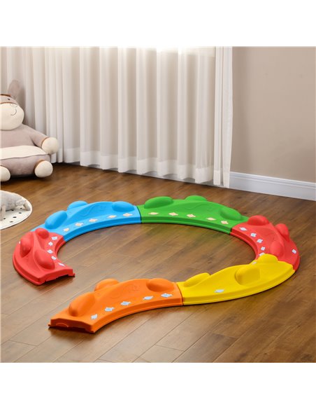 ZONEKIZ Kids Balance Beam, Kids 6 Pieces Stepping Stones Obstacle Course, for Ages 3-8 Years - Multicoloured 347-011V00MX - pic 57138 | FastDaddyshop