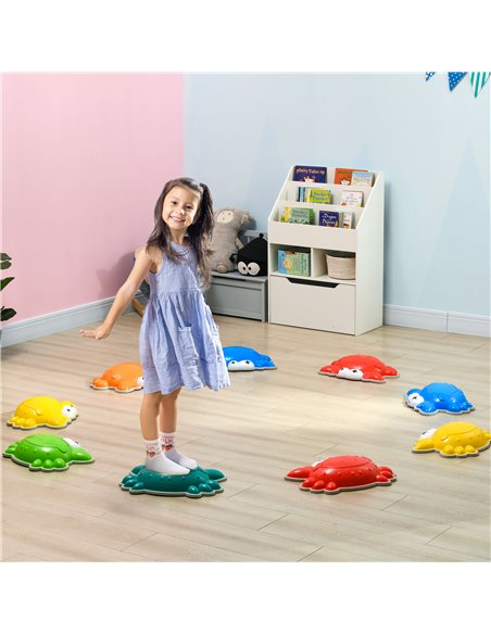 ZONEKIZ 9PCs Crab-shaped Kids Stepping Stones, Anti-slip TPE Edge, Stackable Balance River Stones for Obstacle Courses 347-018V0 - pic 57159 | FastDaddyshop