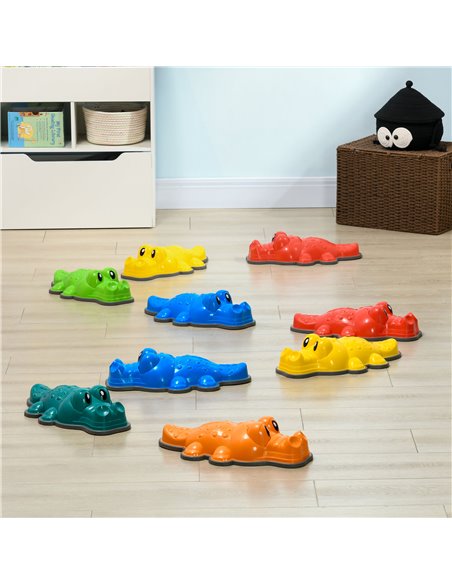 ZONEKIZ 9PCs Kids Stepping Stones, Crocodile Design with Anti-slip Edge Balance River Stones, Indoor Outdoor, Stackable 347-016V - pic 57191 | FastDaddyshop