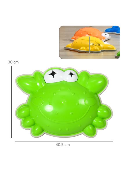 ZONEKIZ Crab-Shaped Kids' Stepping Stones, 6 Piece Set, TPE Anti-Slip Edges, for Balance and Coordination, Stackable, Multicolou - pic 57196 | FastDaddyshop