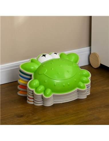 ZONEKIZ Crab-Shaped Kids' Stepping Stones, 6 Piece Set, TPE Anti-Slip Edges, for Balance and Coordination, Stackable, Multicolou