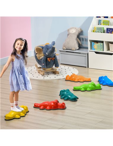ZONEKIZ 6PCs Kids Stepping Stones, Crocodile-Designed Sensory Toys, with Anti-Slip Edge Balance River Stones 347-016V01MX