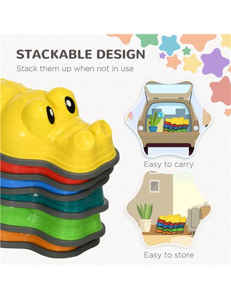 ZONEKIZ 6PCs Kids Stepping Stones, Crocodile-Designed Sensory Toys, with Anti-Slip Edge Balance River Stones 347-016V01MX - pic 57207 | FastDaddyshop