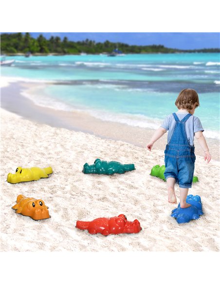 ZONEKIZ 6PCs Kids Stepping Stones, Crocodile-Designed Sensory Toys, with Anti-Slip Edge Balance River Stones 347-016V01MX - pic 57209 | FastDaddyshop