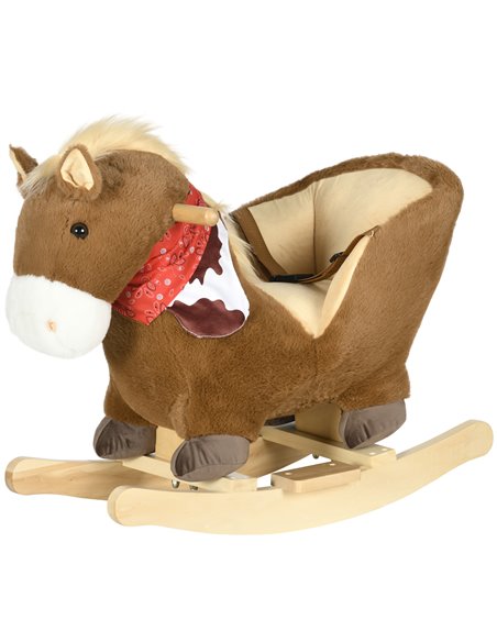 HOMCOM Kids Rocking Horse, Plush Baby Rocking Chair, Brown 330-160V00CF - pic 57221 | FastDaddyshop