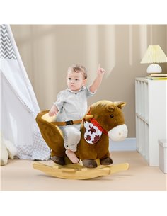 HOMCOM Kids Rocking Horse, Plush Baby Rocking Chair, Brown 330-160V00CF 2
