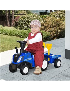 HOMCOM Compatible Baby Toddler Sliding Car NEW HOLLAND, Blue 370-173BU 2