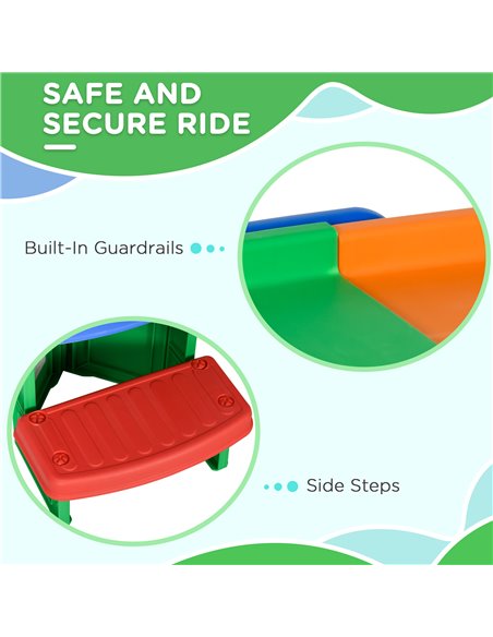 AIYAPLAY 3m Up and Down Roller Coaster for Kids, 4 Pcs Toddler Roller Coaster Ride-on w/ Non-slip Steps, Sliding Car w/ Handles, - pic 57297 | FastDaddyshop