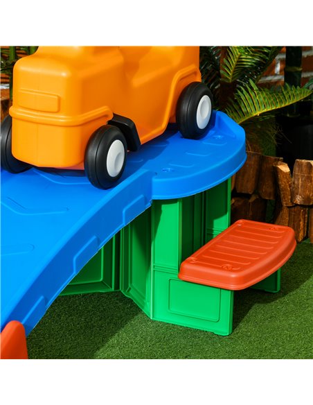 AIYAPLAY 3m Up and Down Roller Coaster for Kids, 4 Pcs Toddler Roller Coaster Ride-on w/ Non-slip Steps, Sliding Car w/ Handles, - pic 57301 | FastDaddyshop