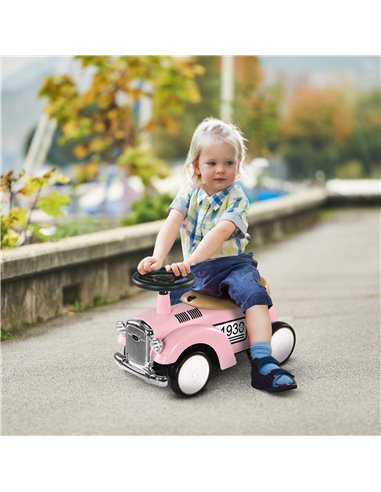 AIYAPLAY Foot To Floor Slider for Toddlers with Under Seat Storage Ride on Sliding Car with Horn Aged 12-36 Months Pink 370-302V