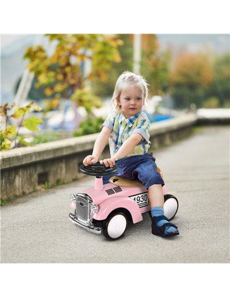 AIYAPLAY Foot To Floor Slider for Toddlers with Under Seat Storage Ride on Sliding Car with Horn Aged 12-36 Months Pink 370-302V - pic 57312 | FastDaddyshop