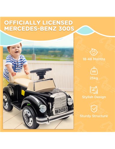AIYAPLAY Foot to Floor Ride on Sliding Car Mercedes-Benz 300S Licensed for 18-48 months 370-290V00BK