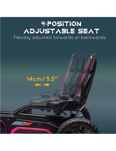 HOMCOM Children Pedal Go Kart, Kids Ride on Racer w/ Adjustable Seat, Shock Absorption EVA Tyres, Handbrake, for Kids Aged 3-8 Y