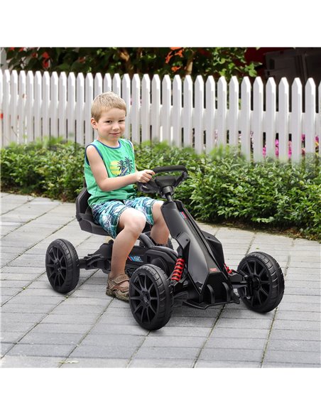 HOMCOM Children Pedal Go Kart, Kids Ride on Racer w/ Adjustable Seat, Shock Absorption EVA Tyres, Handbrake, for Kids Aged 3-8 3 - pic 57348 | FastDaddyshop