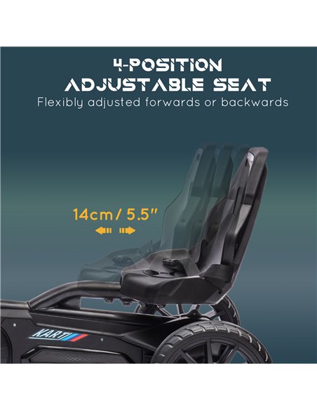HOMCOM Children Pedal Go Kart, Kids Ride on Racer w/ Adjustable Seat, Shock Absorption EVA Tyres, Handbrake, for Kids Aged 3-8 3 - pic 57350 | FastDaddyshop