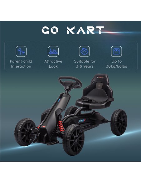 HOMCOM Children Pedal Go Kart, Kids Ride on Racer w/ Adjustable Seat, Shock Absorption EVA Tyres, Handbrake, for Kids Aged 3-8 3 - pic 57353 | FastDaddyshop