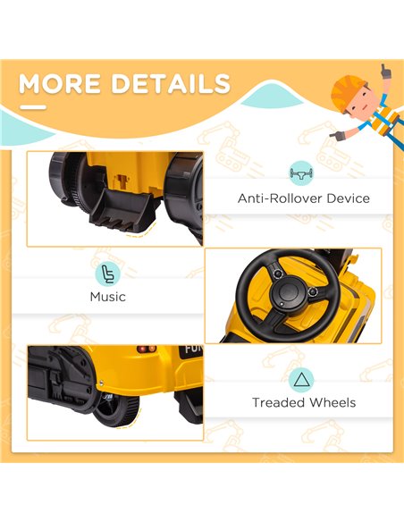 HOMCOM Ride on Tractor, 3 in 1 Ride on Excavator, Bulldozer, Road Roller, Pretend Play Construction No Power Truck w/ Music, for - pic 57361 | FastDaddyshop