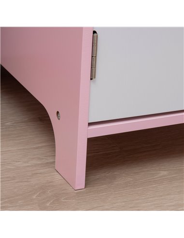 HOMCOM Kids Table and Chair Set Two-Piece Table and Chair Set Multi Use Toddler Furniture w/ Whiteboard - Pink 312-089V00PK