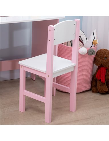 HOMCOM Kids Table and Chair Set Two-Piece Table and Chair Set Multi Use Toddler Furniture w/ Whiteboard - Pink 312-089V00PK