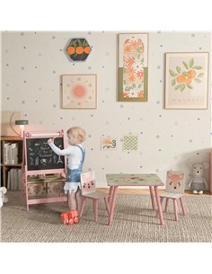 ZONEKIZ Multi-Activity Kids Table and Chair Set with Easel, Pink 312-P018 2