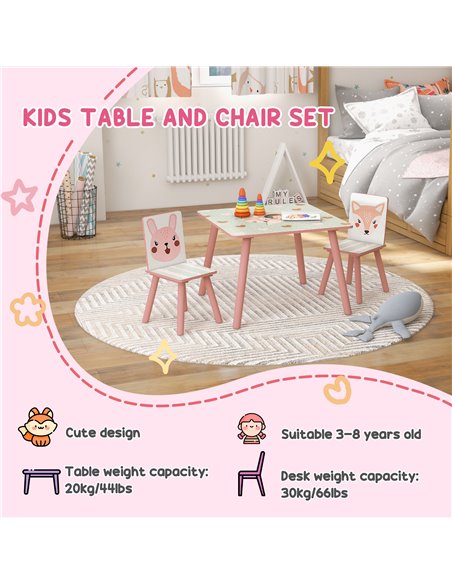ZONEKIZ Multi-Activity Kids Table and Chair Set with Easel, Paper Roll, and Storage, Children's Furniture, Pink 312-P018 - pic 57423 | FastDaddyshop