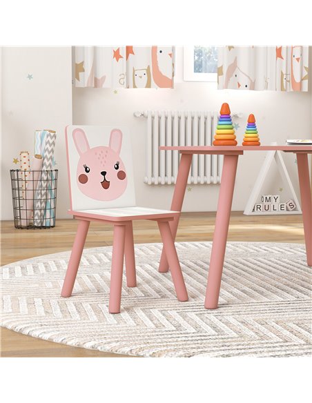 ZONEKIZ Multi-Activity Kids Table and Chair Set with Easel, Paper Roll, and Storage, Children's Furniture, Pink 312-P018 - pic 57427 | FastDaddyshop