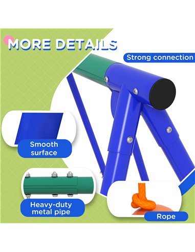 Outsunny 3 in 1 Metal Kids Swing Set with Swing Glider Rocking Chair Orange 344-077V00OG
