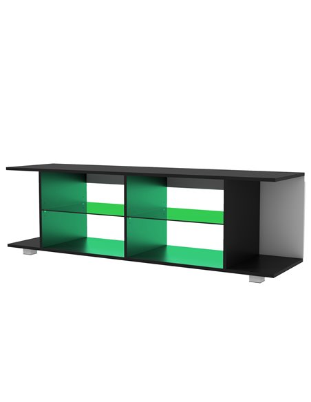 HOMCOM TV Stand, 145cm Modern TV Unit with RGB LED Light, Black 839-715V70BK - pic 57446 | FastDaddyshop