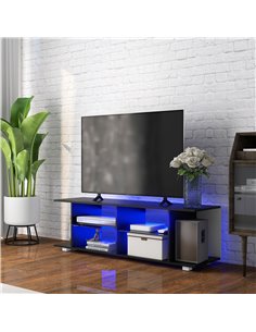 HOMCOM TV Stand, 145cm Modern TV Unit with RGB LED Light, Black 839-715V70BK 2