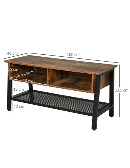 HOMCOM Rubber Wood 3-Tier TV Media Unit Black/Brown 833-795 - pic 57475 | FastDaddyshop