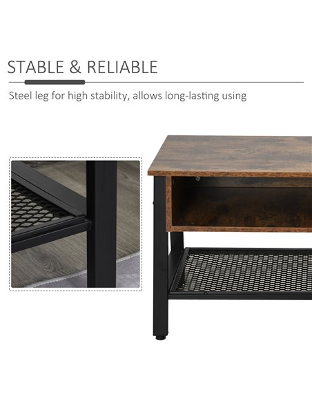 HOMCOM Rubber Wood 3-Tier TV Media Unit Black/Brown 833-795 - pic 57477 | FastDaddyshop