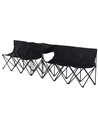 Outsunny 6-Seater Folding Steel Camping Bench w/ Cooler Bag Black 84B-382BK