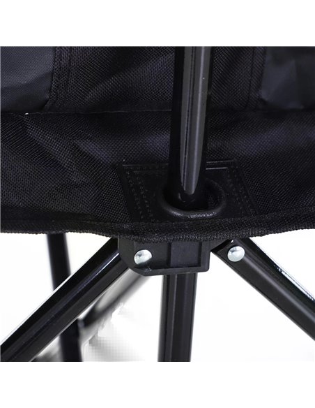 Outsunny 6-Seater Folding Steel Camping Bench w/ Cooler Bag Black 84B-382BK - pic 57534 | FastDaddyshop